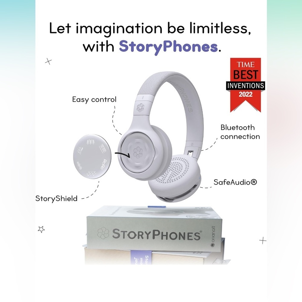 NIB StoryPhones Storytelling Headphones for Kids - Gray